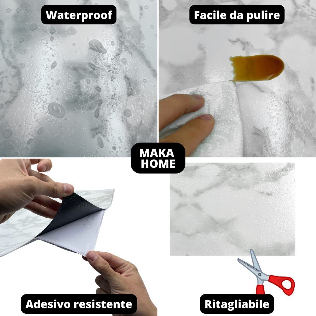 pavimento PVC adesivo effetto marmo rivestimento mattonelle da 10